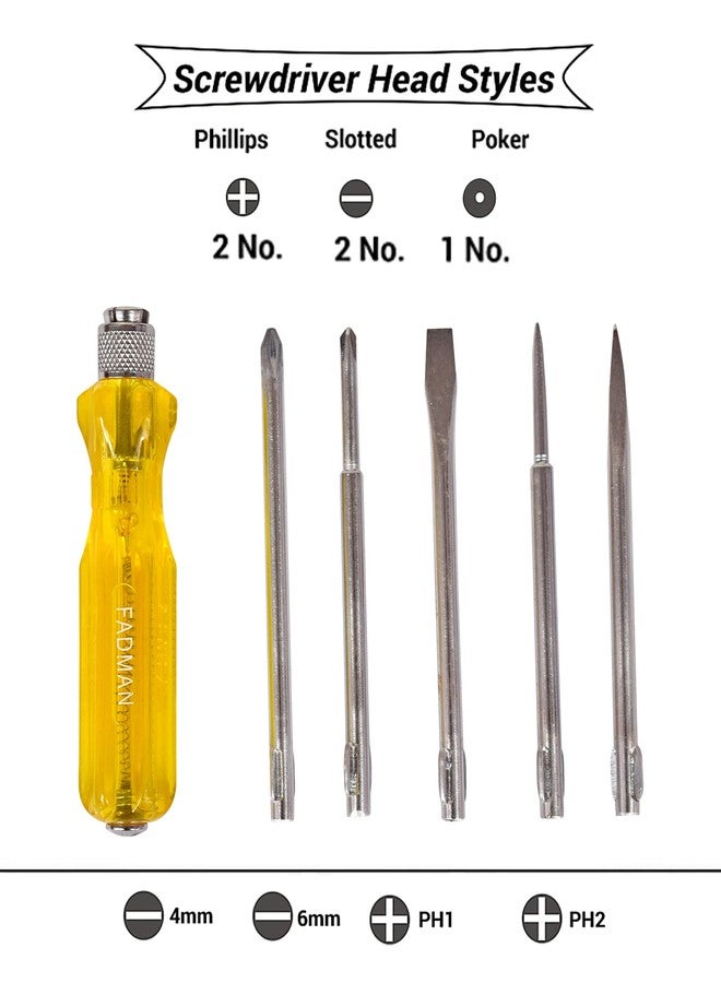 Fadman 5-Pieces Screwdriver Kit Combination For Home Use/For Multipurpose Application - Image 3